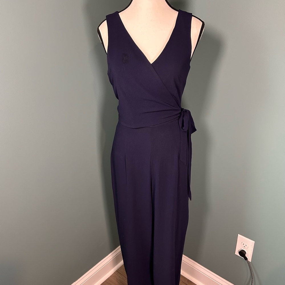 Speechless Navy Sleeveless Jumpsuit